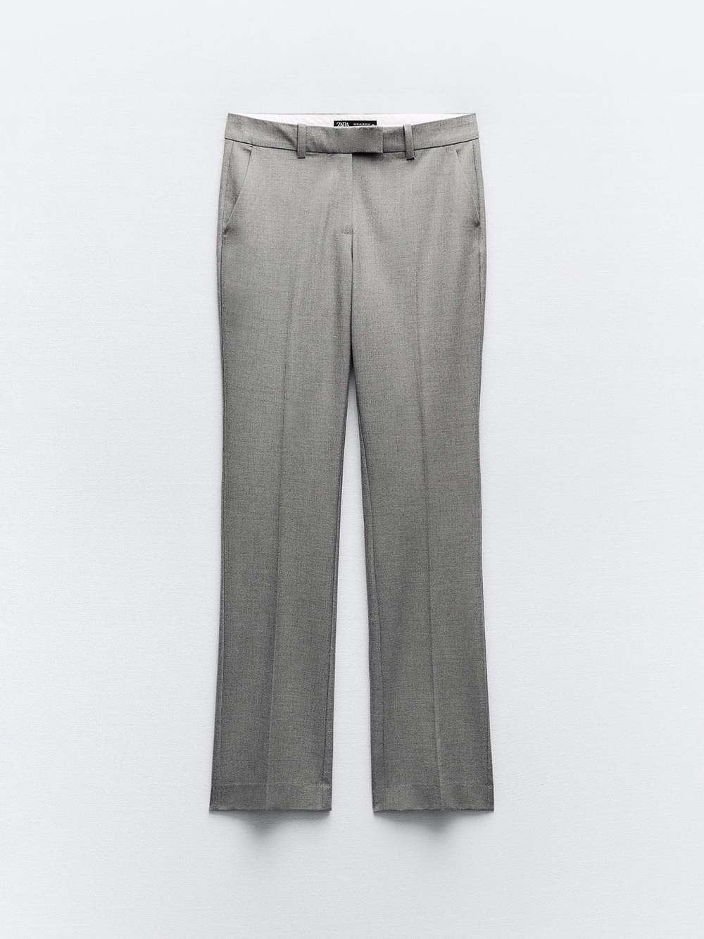 Zara Low Rise Straight Leg Gray Dress Pants